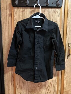 George Black Long Sleeve Button-Up Dress Shirt